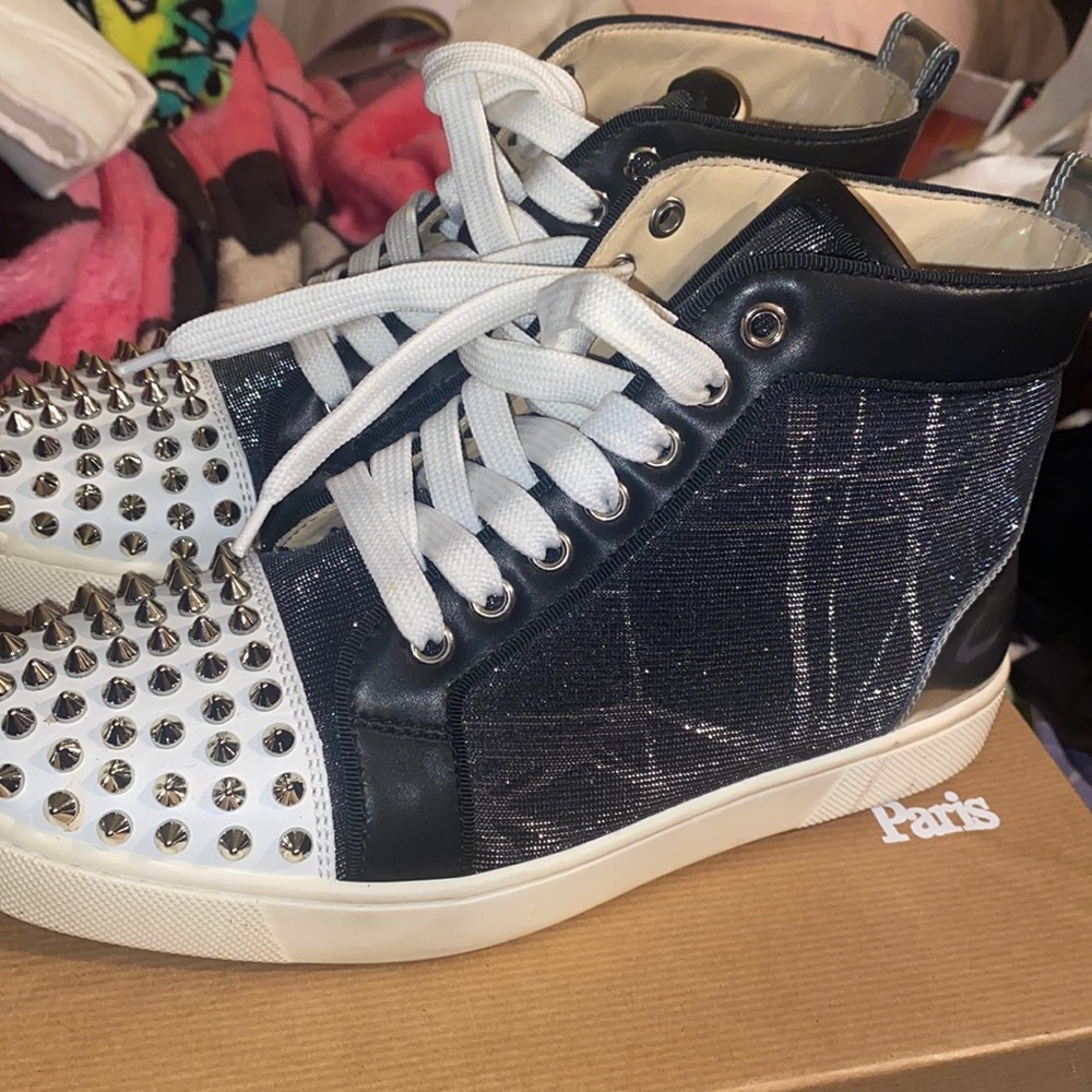 Christian louboutin - Lou spikes BLK/silver size 7.5 37.5